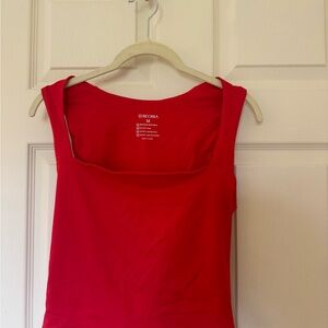 Amazon Red Fitted Sleeveless Tank Top